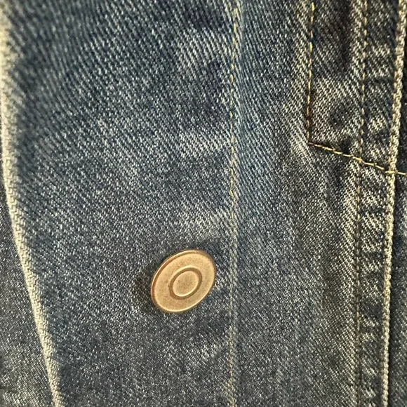Tantrums women denim western trucker jacket size L pearls - Picture 4 of 5